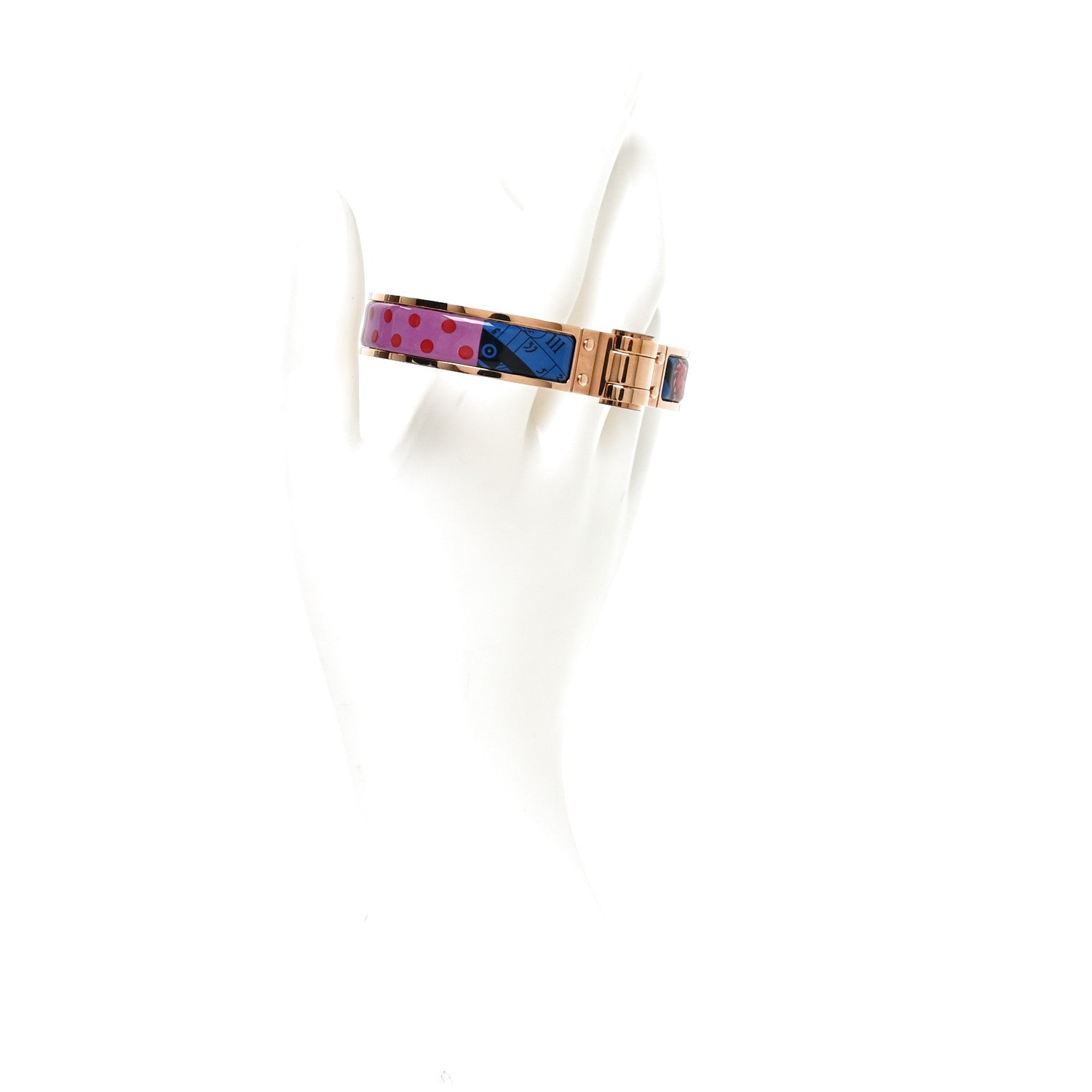 Hermes Enamel Printed Narrow Charniere Astrologie A Pois Hinged Bracelet M Surnaturel 2 of 4