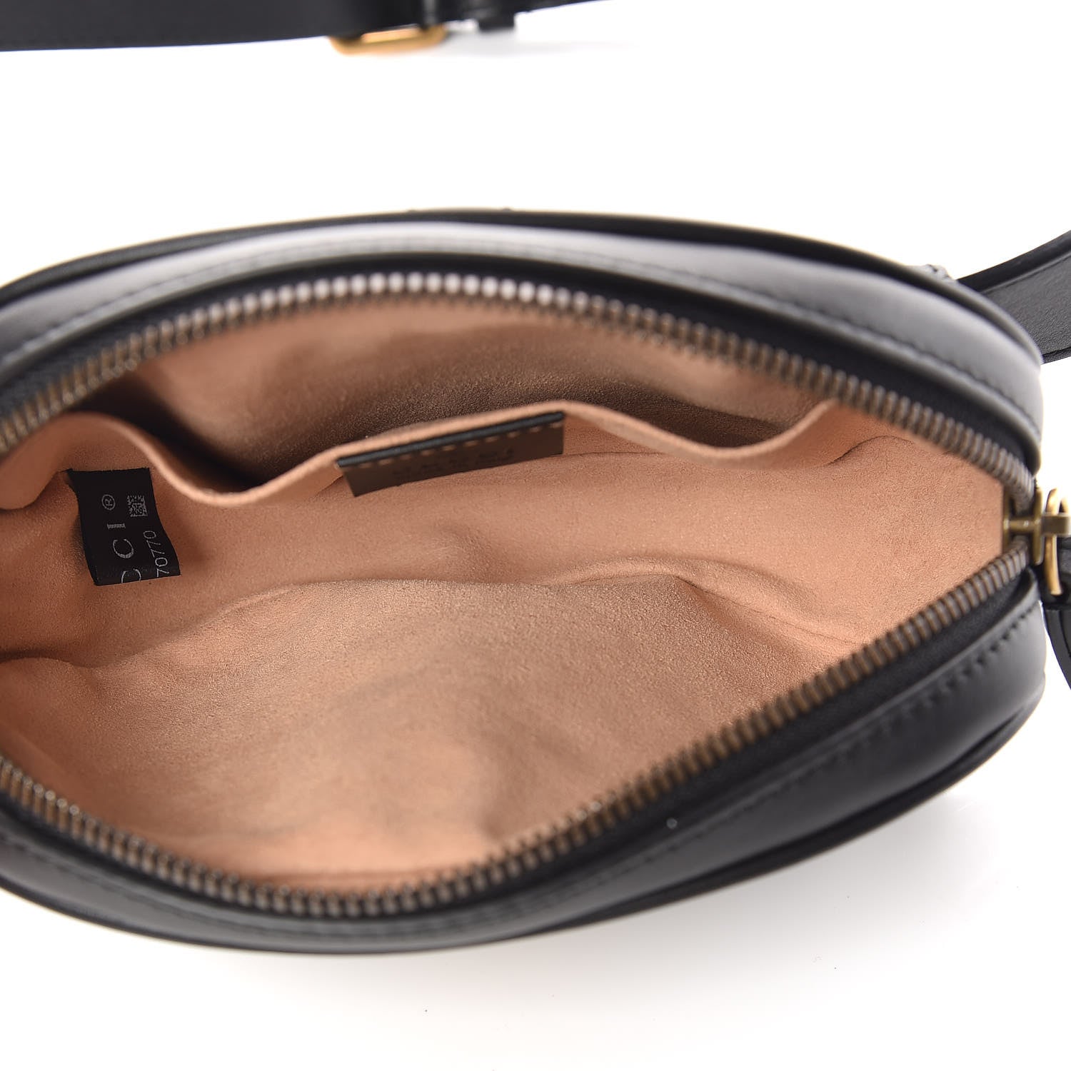 Gucci Calfskin Matelasse GG Marmont Belt Bag 85 34 Black 5 of 9