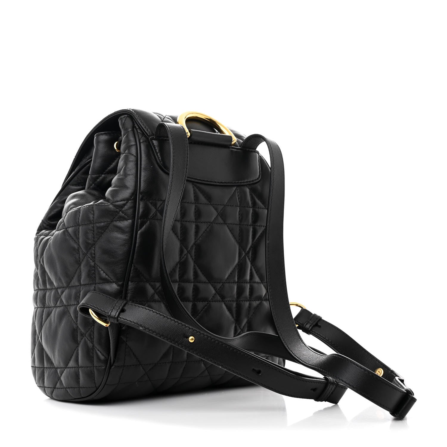 Christian Dior Lambskin Macrocannage Medium Caro Backpack Black 3 of 11