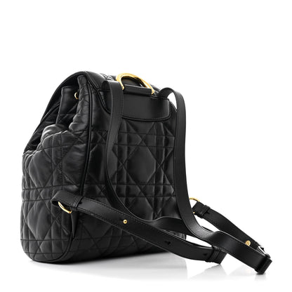 Christian Dior Lambskin Macrocannage Medium Caro Backpack Black 3 of 11