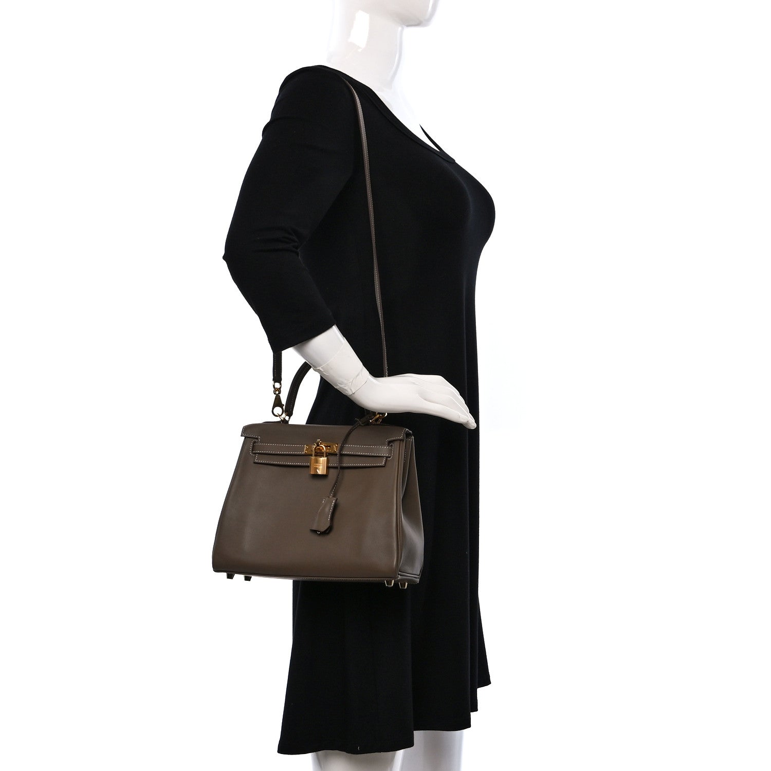 Hermes Swift Kelly Retourne 25 Etoupe 2 of 10