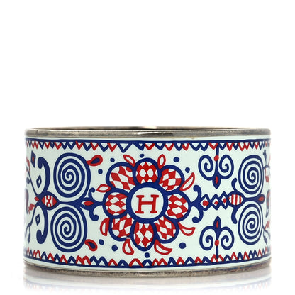 Hermes Enamel Printed Horses Extra Wide Bracelet 70 1 of 6