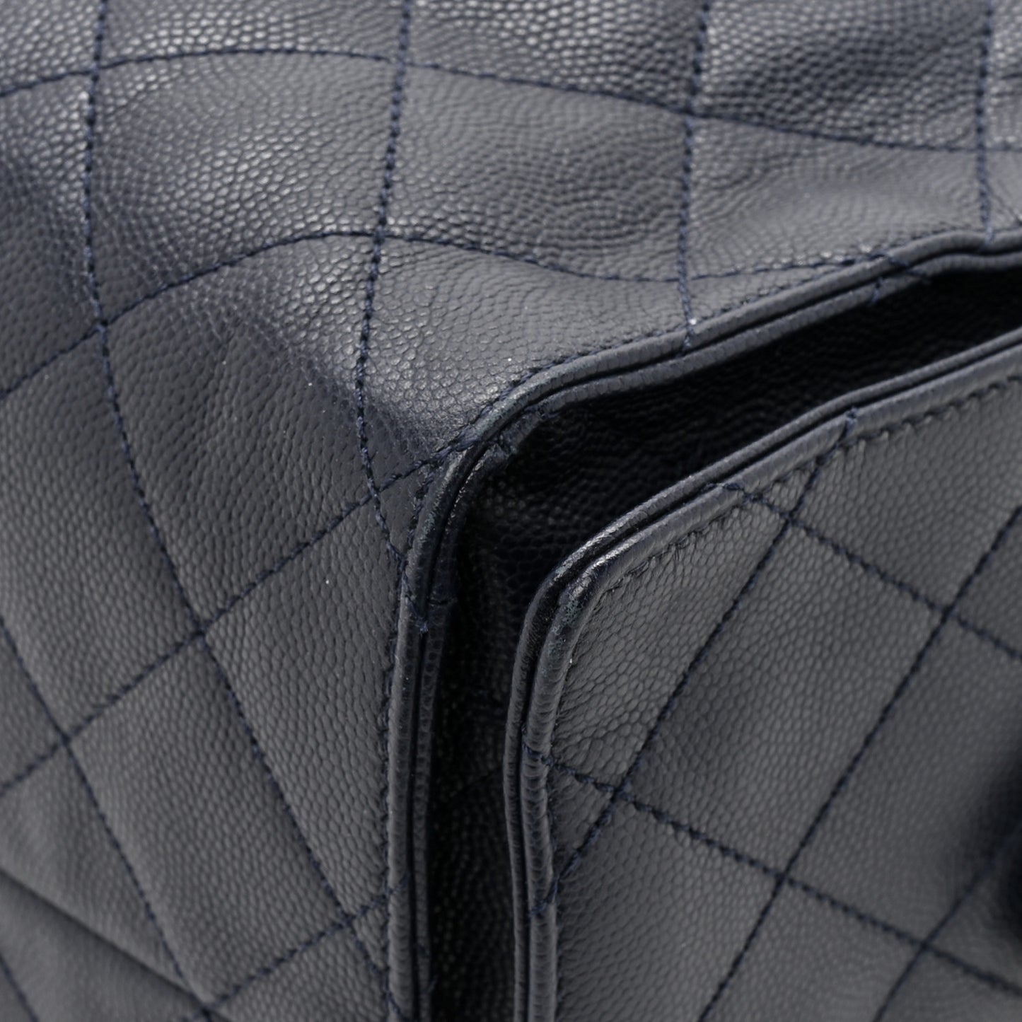 Caviar Quilted Medium Chanel 25 Handbag Dark Navy