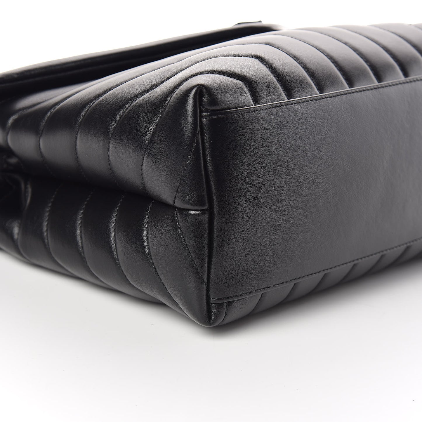 Calfskin Y Quilted Monogram Medium Loulou Chain Satchel Black