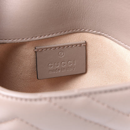 Gucci Calfskin Matelasse Super Mini GG Marmont Shoulder Bag Porcelain Rose 9 of 26