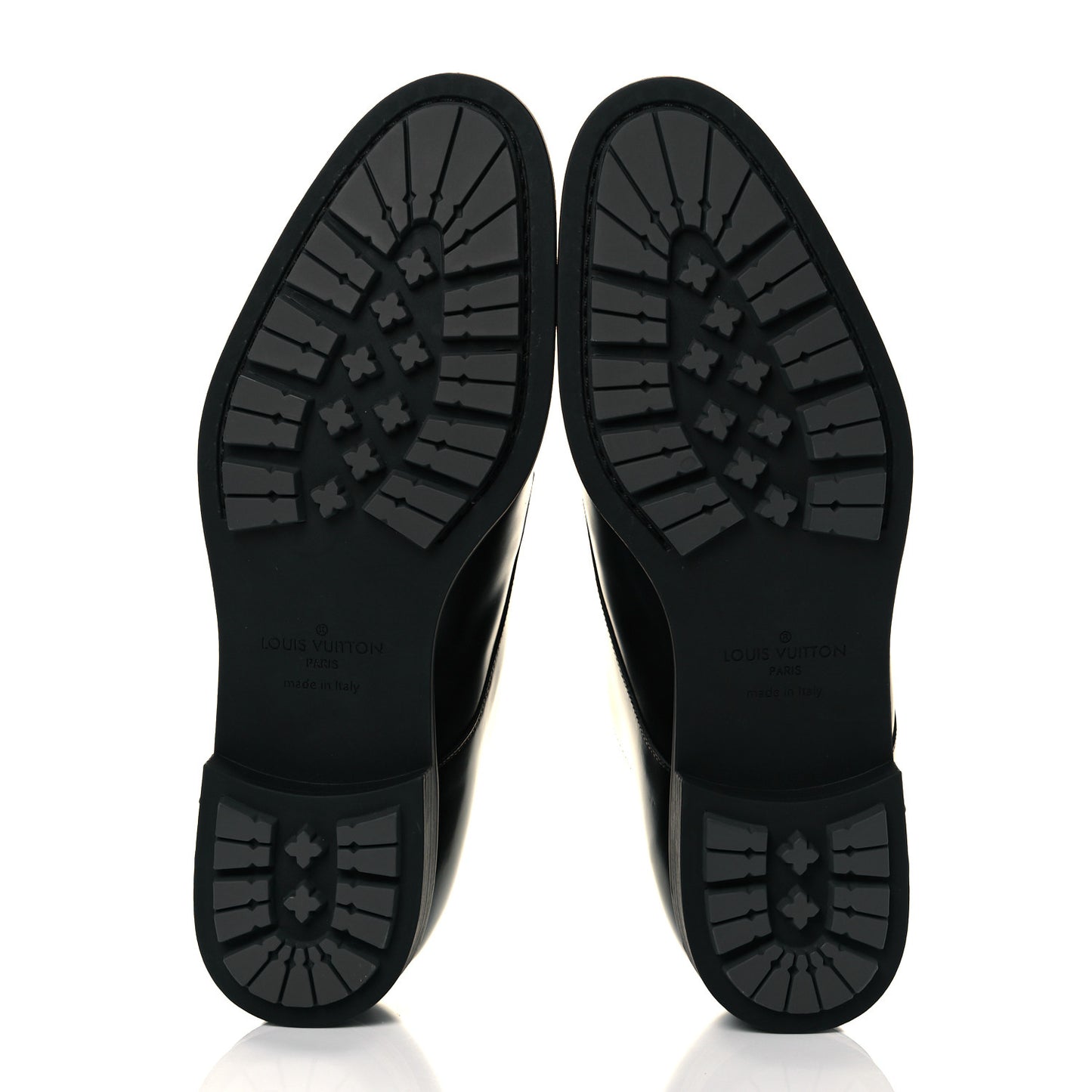 Calfskin Mens Derby LV Harness Shoes 7.5 Black