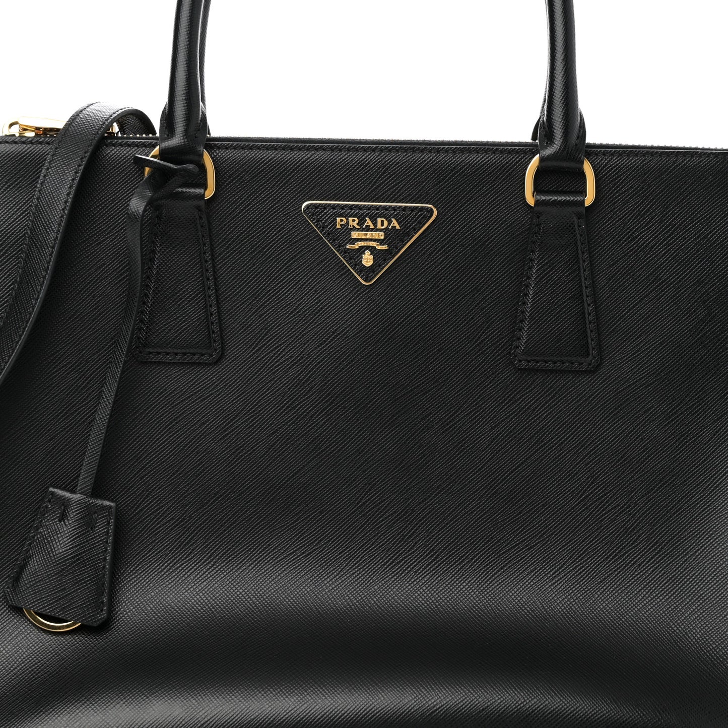 Saffiano Lux Large Galleria Double Zip Tote Black