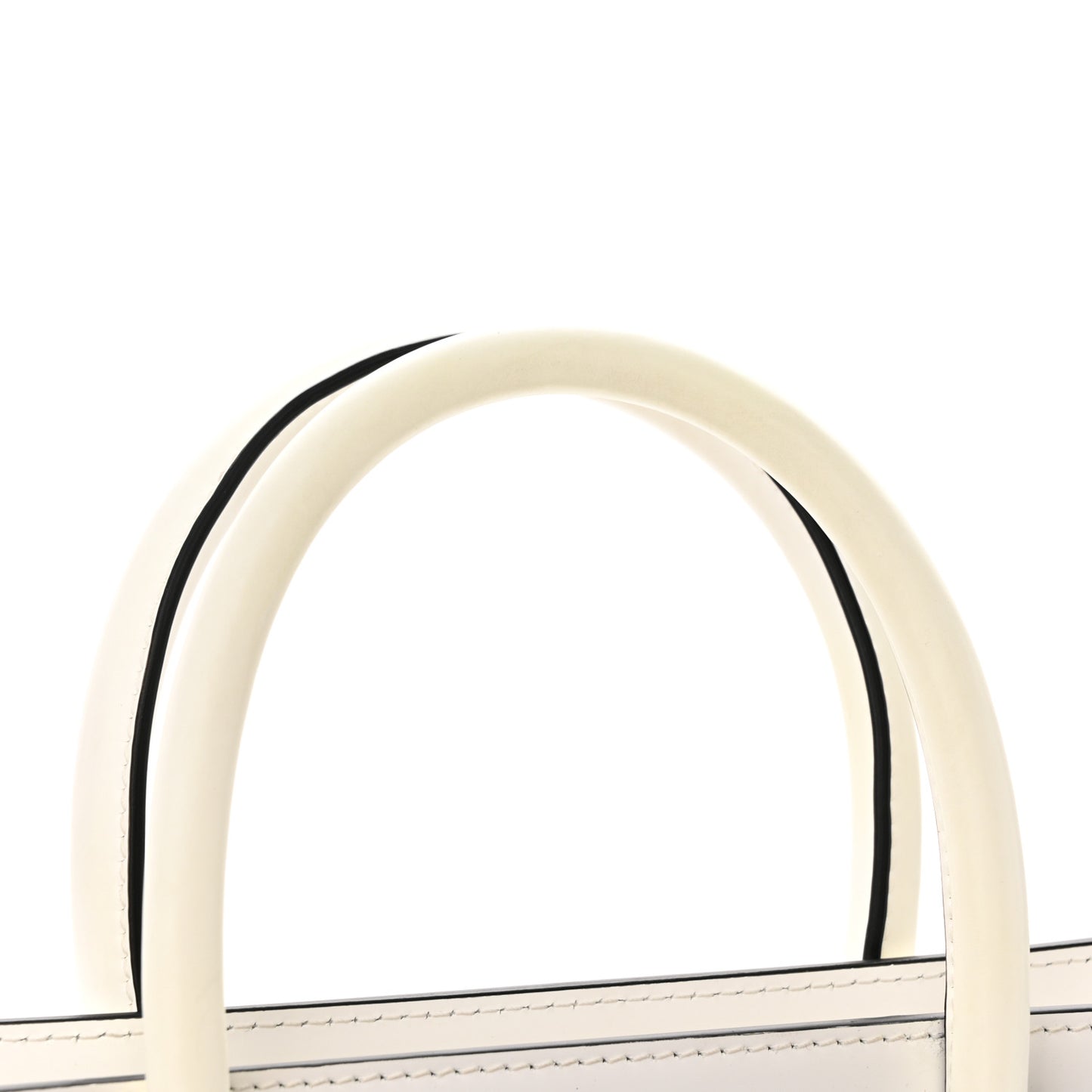 Smooth Calfskin Small Degrade Horizon Satchel White Black