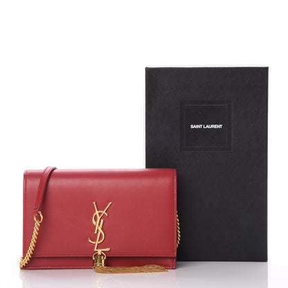 Saint Laurent Smooth Calfskin Classic Monogram Kate Tassel Chain Wallet New Lipstick 8 of 8