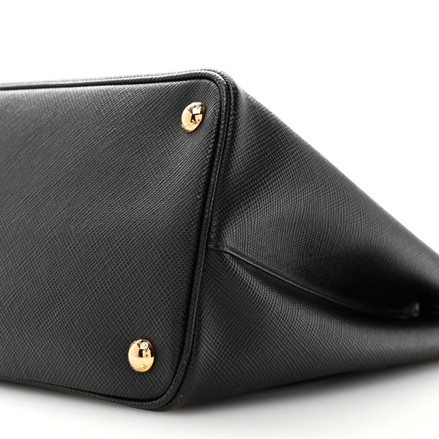 Prada Saffiano Cuir Medium Double Bag Black Fuoco 10 of 11