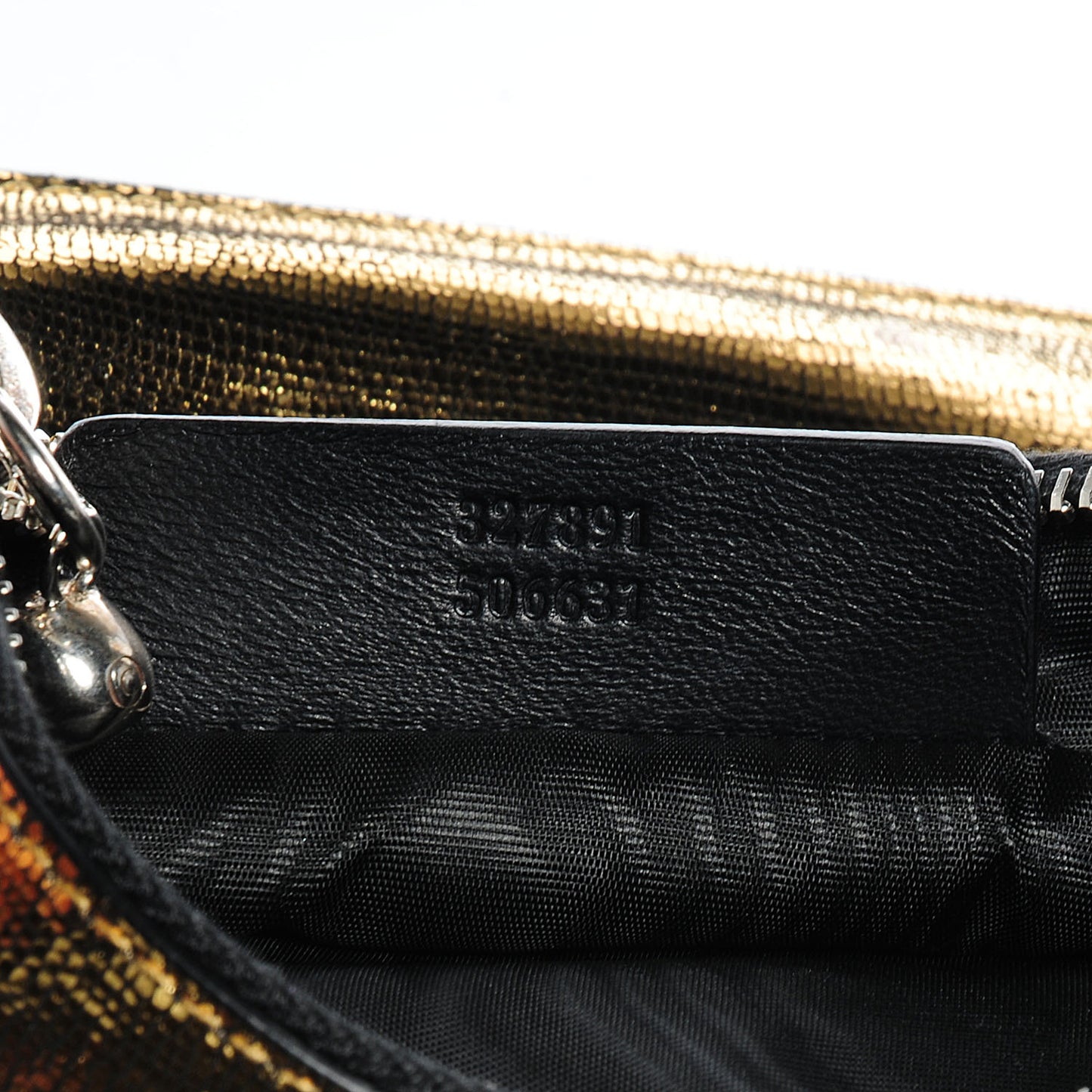 Leather Double Compartment Pouch Gold Silver