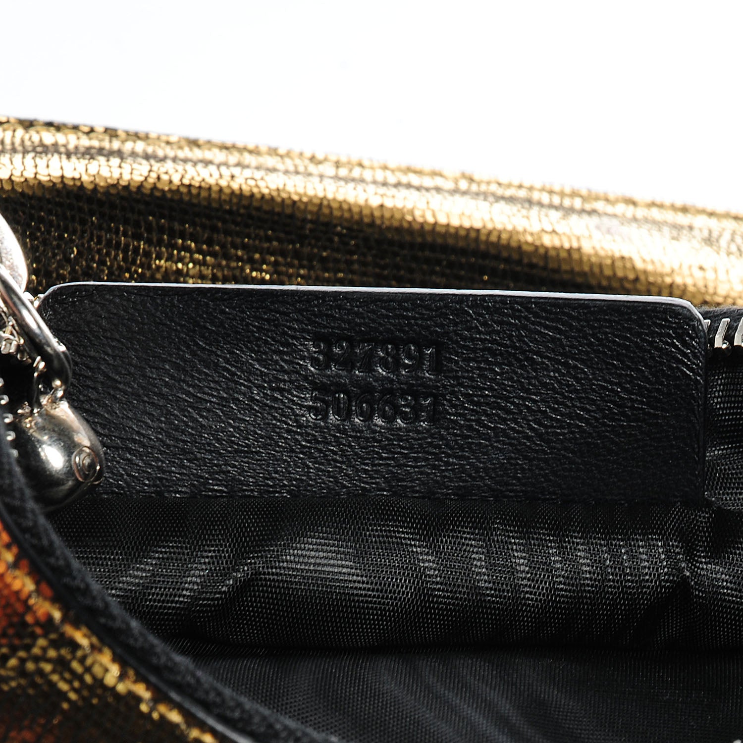 Alexander McQueen Leather Double Compartment Pouch Gold Silver 7 of 11