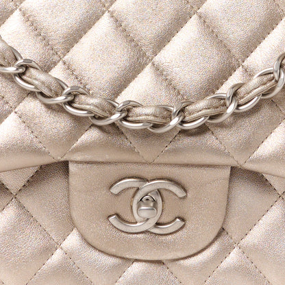 Chanel Metallic Lambskin Quilted Jumbo Double Flap Gold 9 of 11