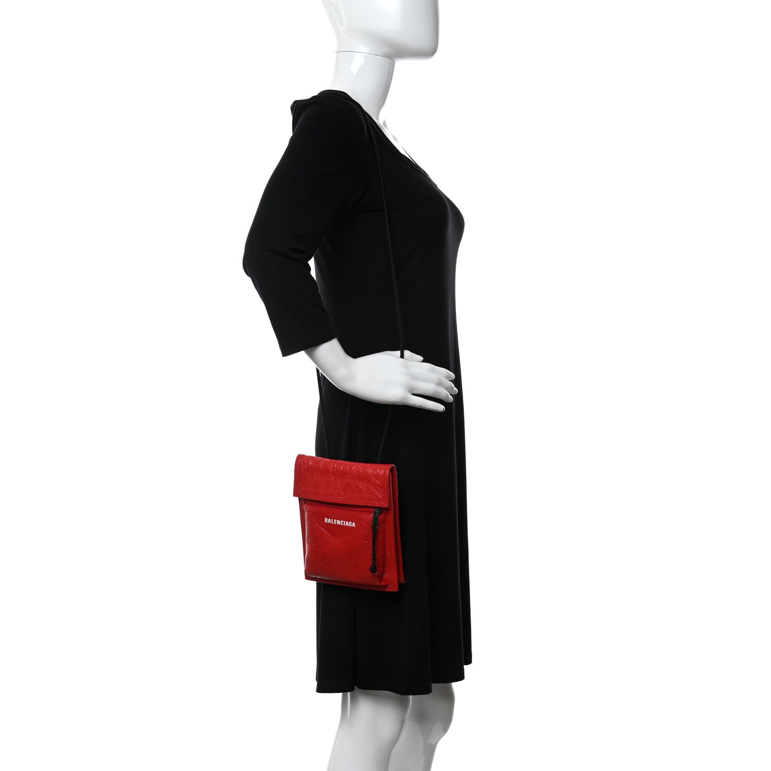 Balenciaga Agneau Arena Small Explorer Crossbody Pouch Red 2 of 9