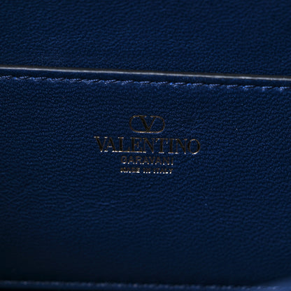Valentino Garavani Tweed Calfskin Vlogo Small Loco Shoulder Bag Navy Ivory Gold 6 of 11