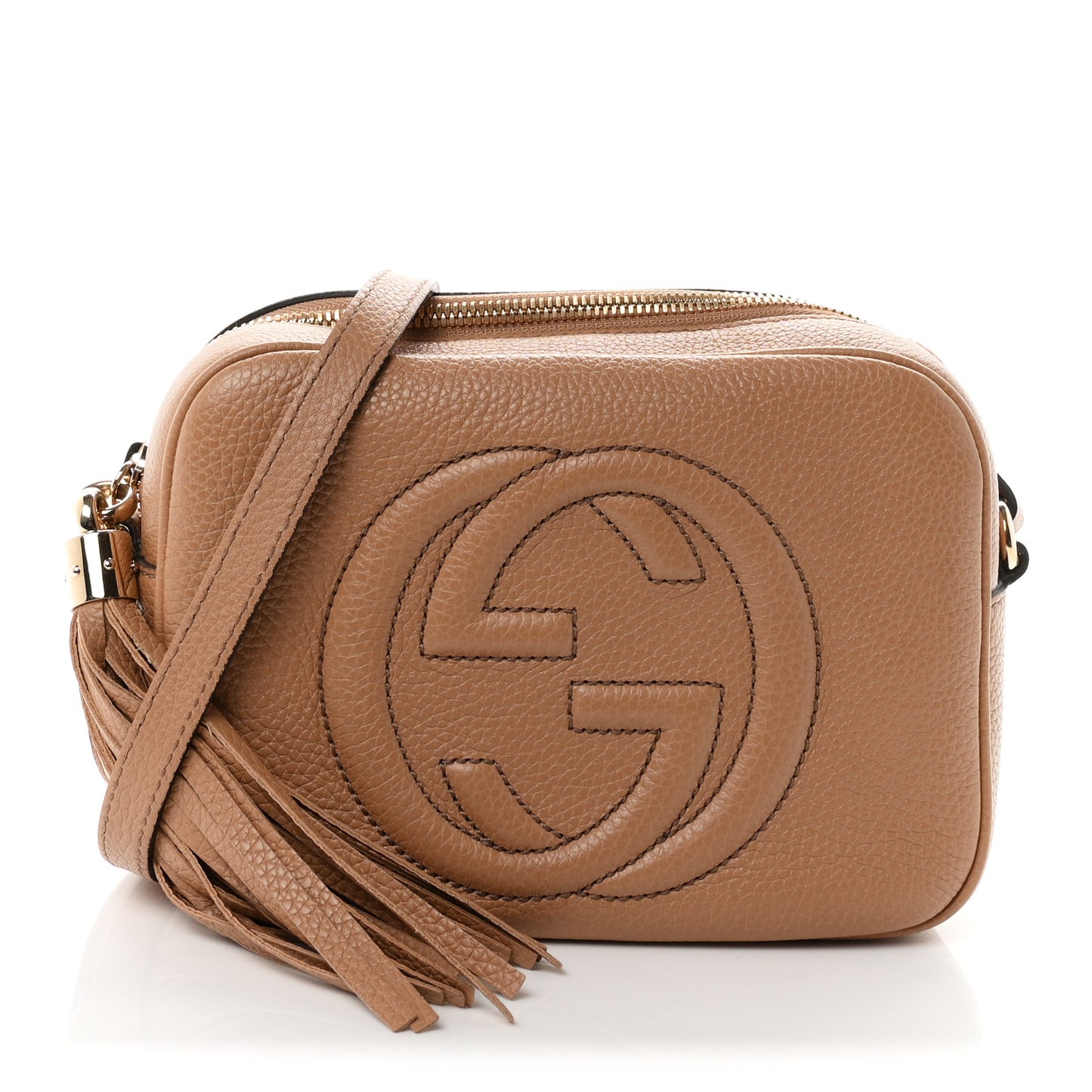 Pebbled Calfskin Small Soho Disco Bag Camelia