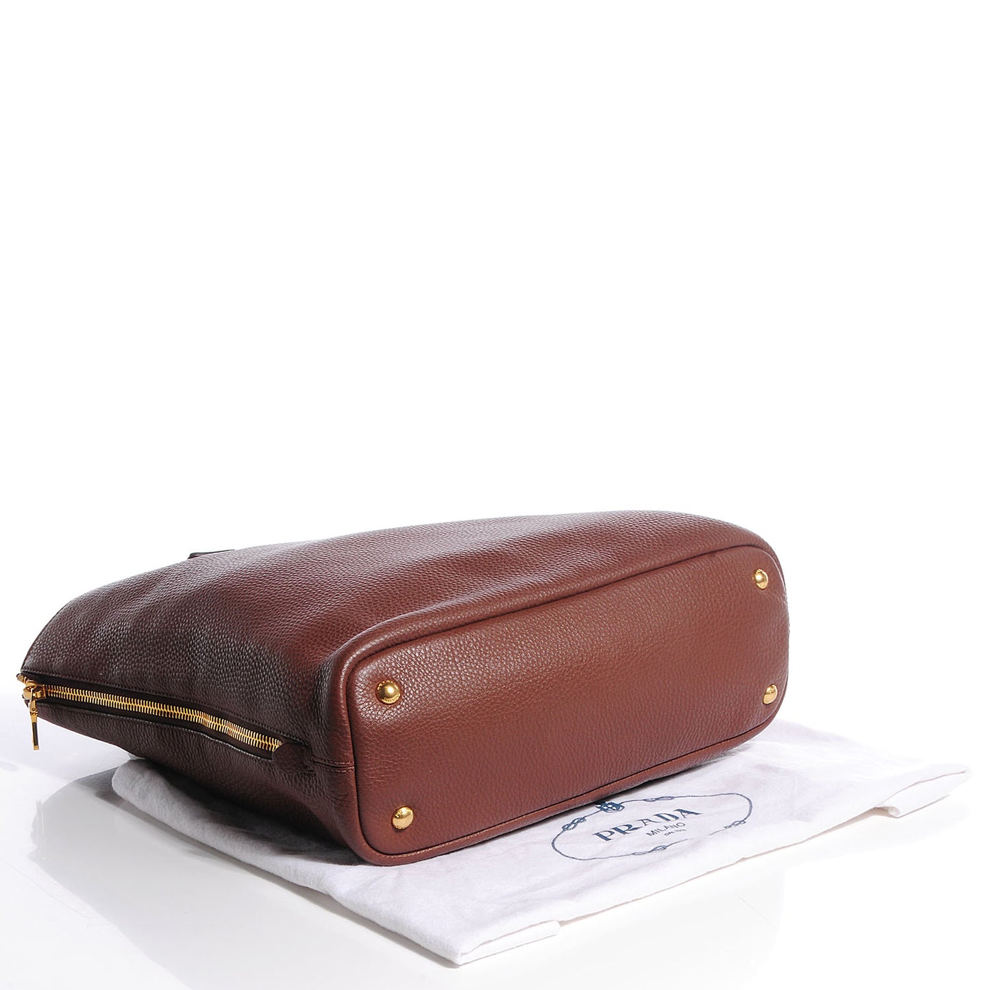 Vitello Daino Side Zip Shopping Tote Palissandro