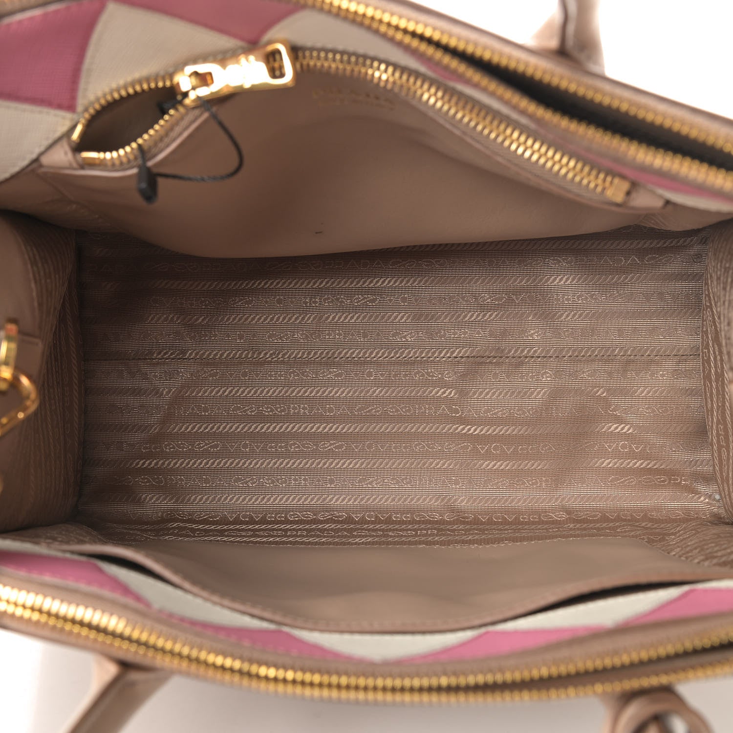 Prada Saffiano City Calfskin Greche Medium Paradigme Bag Cammeo Begonia 4 of 6