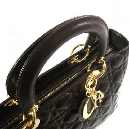 Christian Dior Lambskin Cannage Large Lady Dior Brown 6 of 9