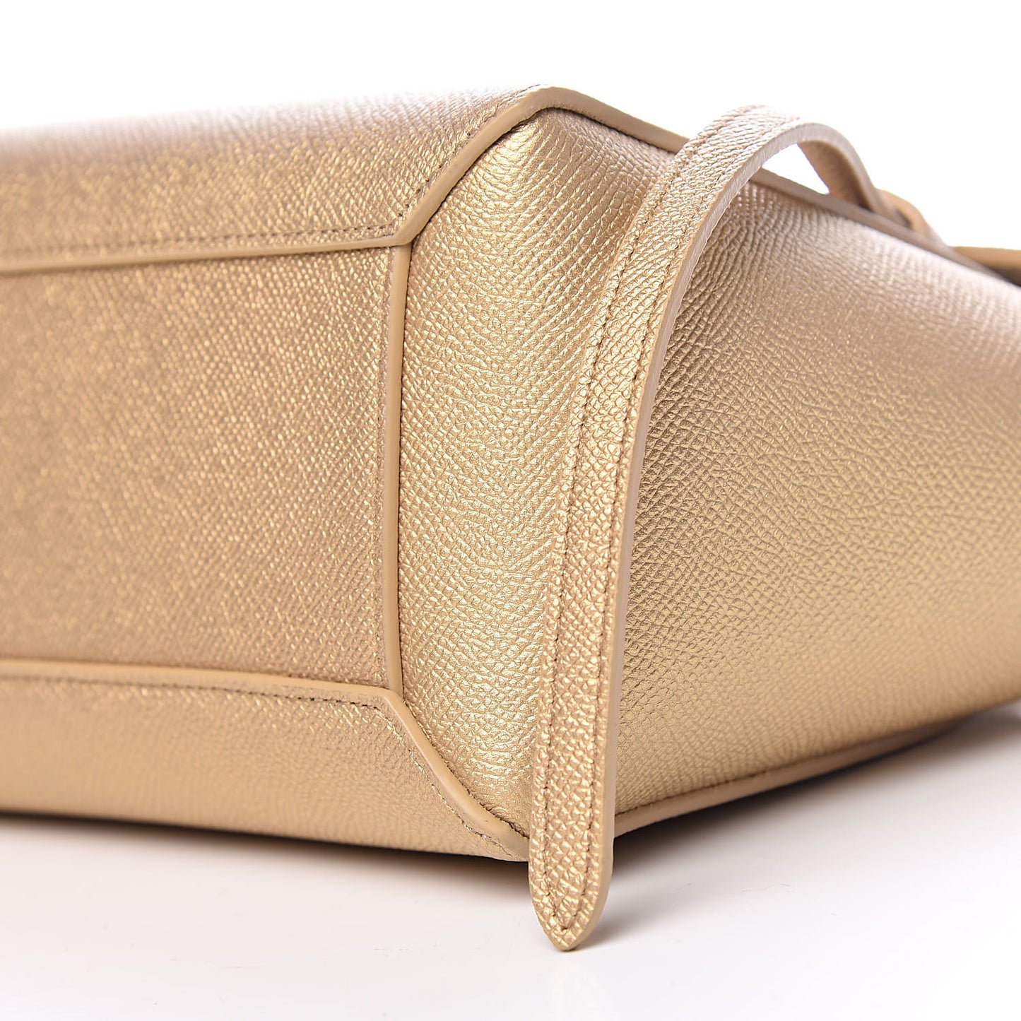 Laminated Calfskin Nano Belt Bag Gold