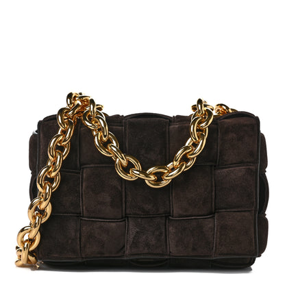 Bottega Veneta Suede Maxi Intrecciato Padded Chain Cassette Crossbody Bag Fondant 1 of 8