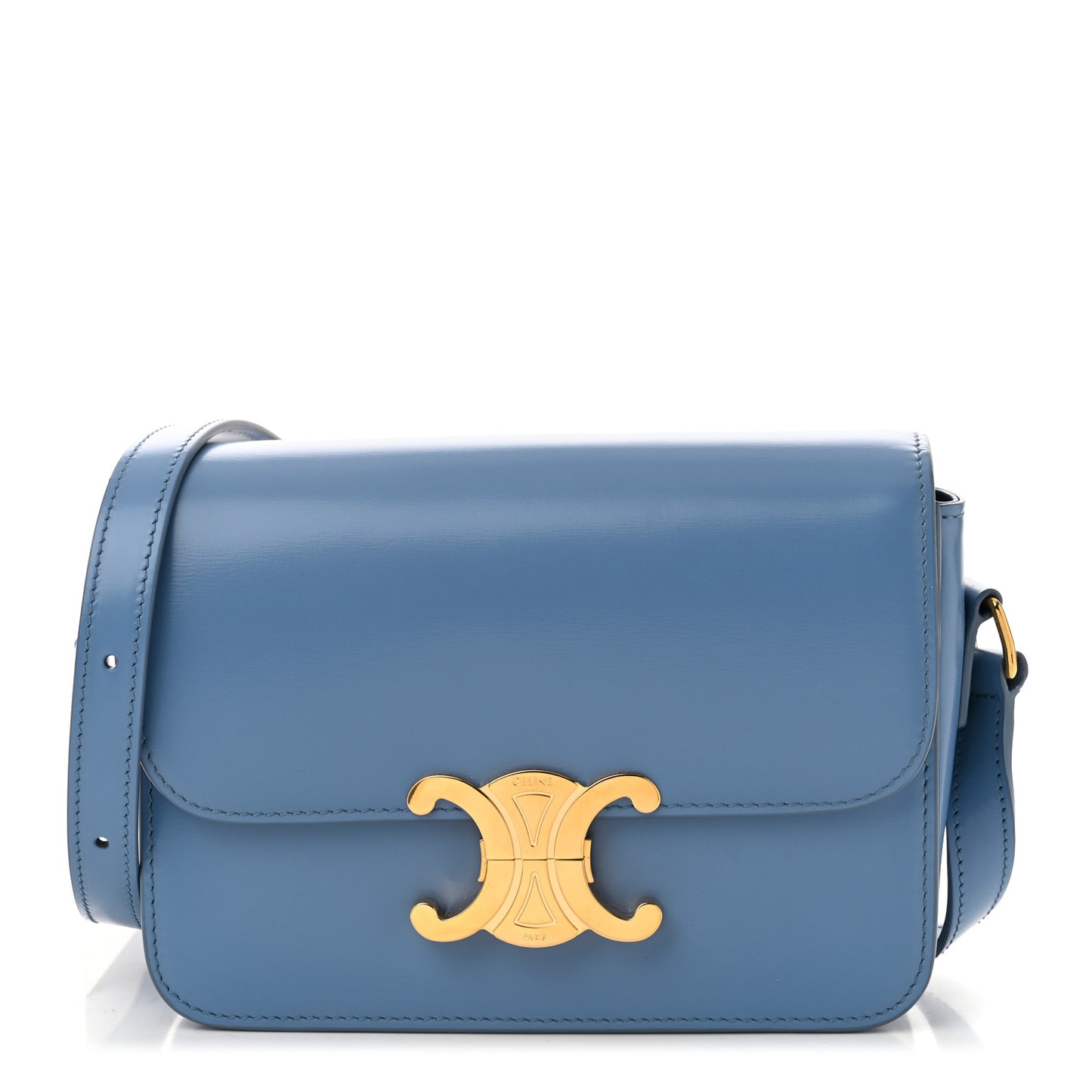 Shiny Calfskin Teen Triomphe Azure