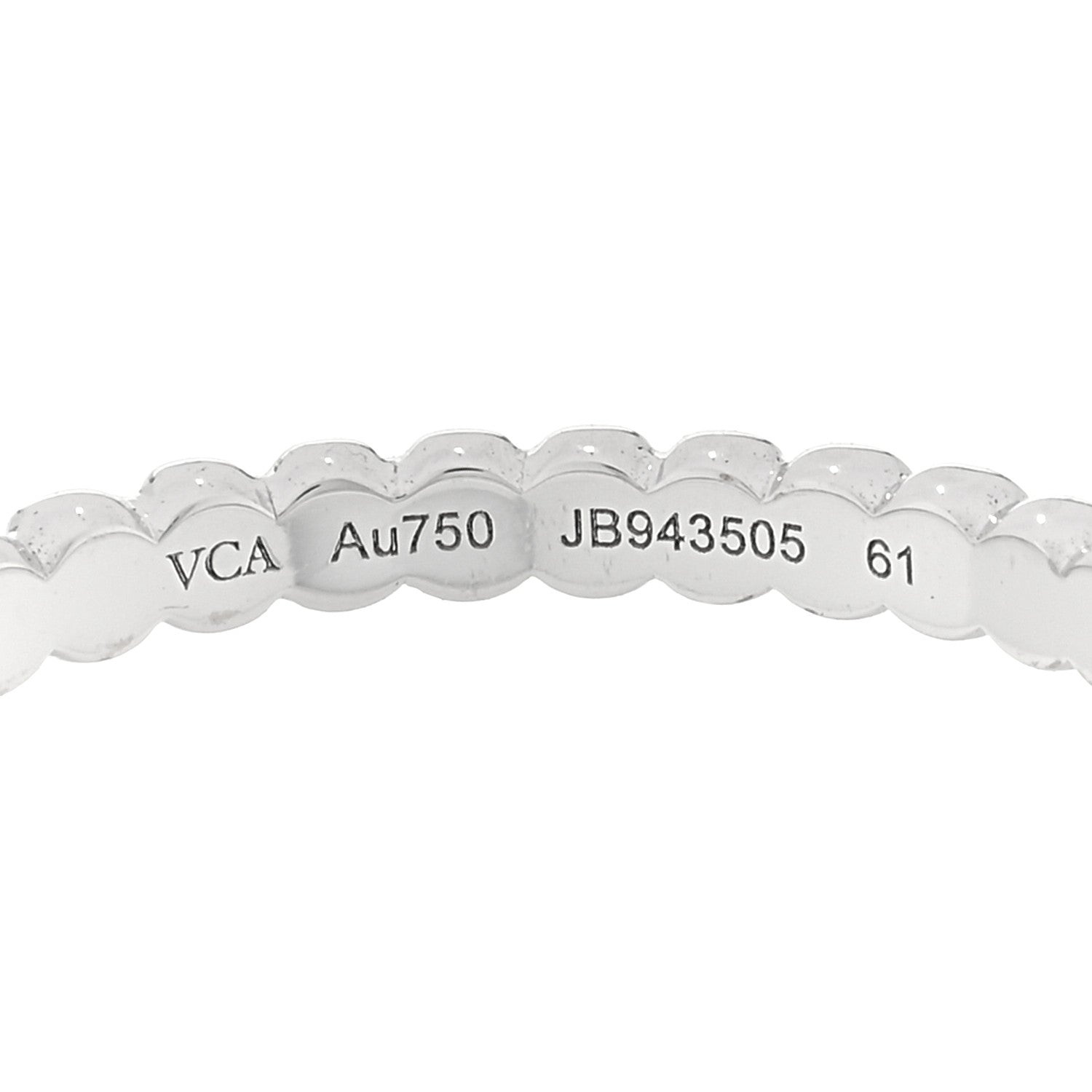 Van Cleef & Arpels 18K White Gold Small Perlee Ring 61 9.5 4 of 5