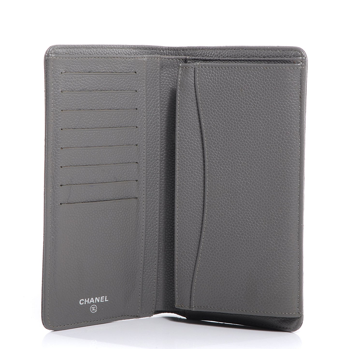 Caviar Quilted Yen Wallet Grey
