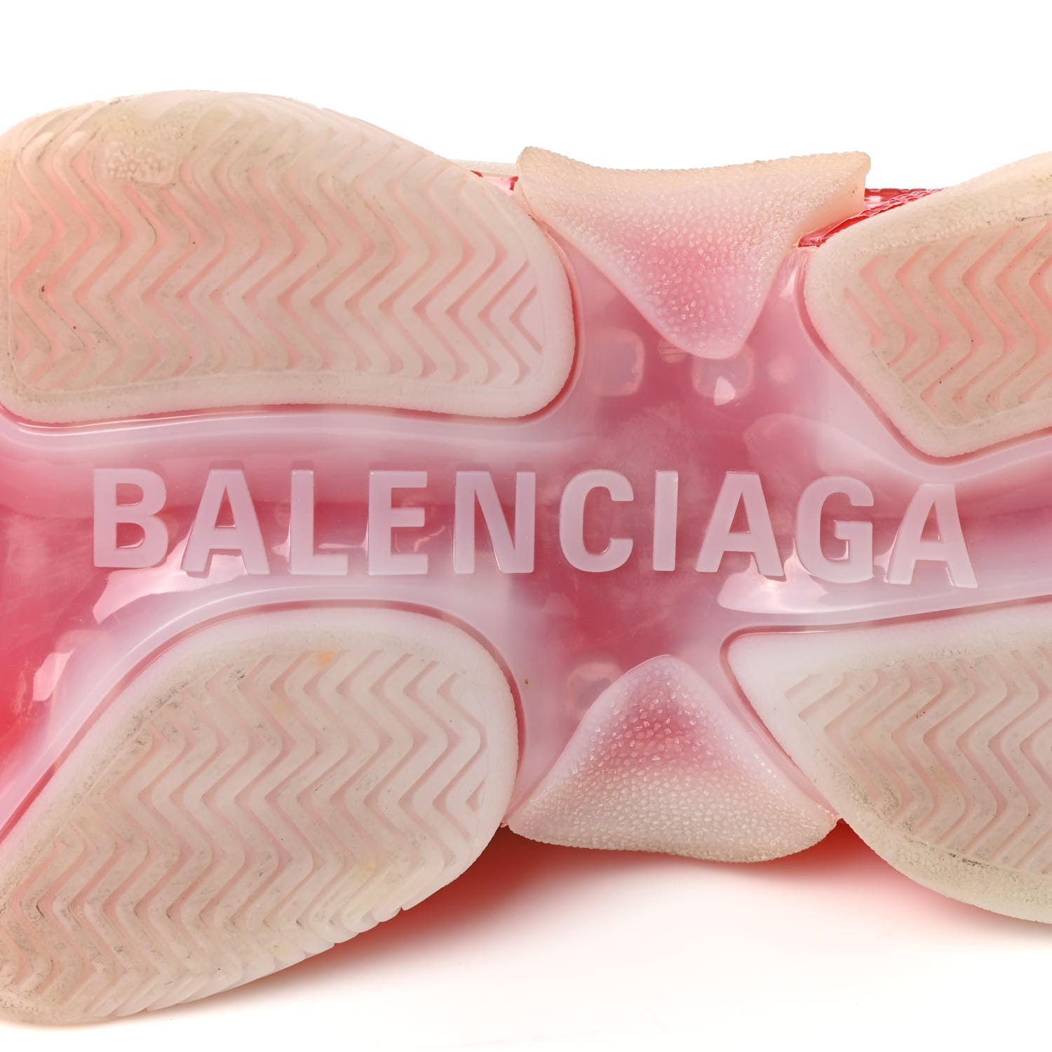 Balenciaga Fabric Mesh Clear Sole Womens Triple S Sneakers 36 White Red 6 of 8