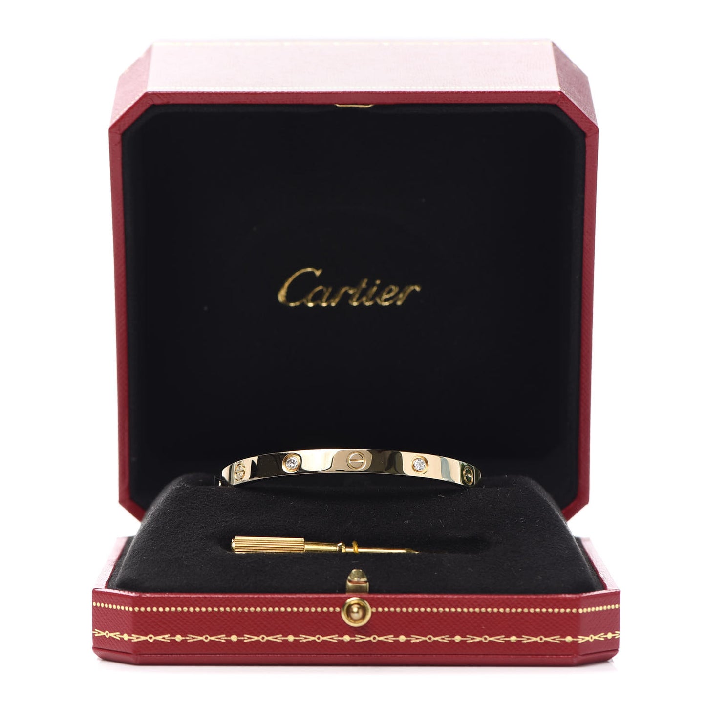 18K Yellow Gold 4 Diamond LOVE Bracelet 18