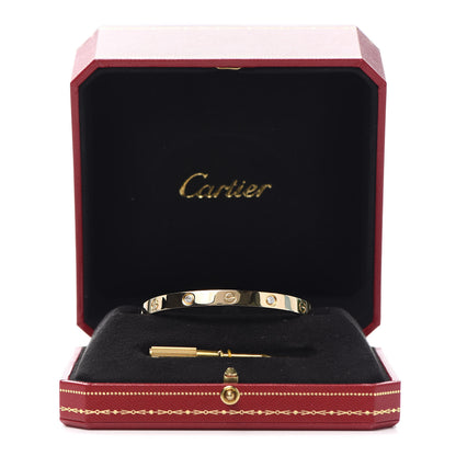 Cartier 18K Yellow Gold 4 Diamond LOVE Bracelet 18 7 of 7