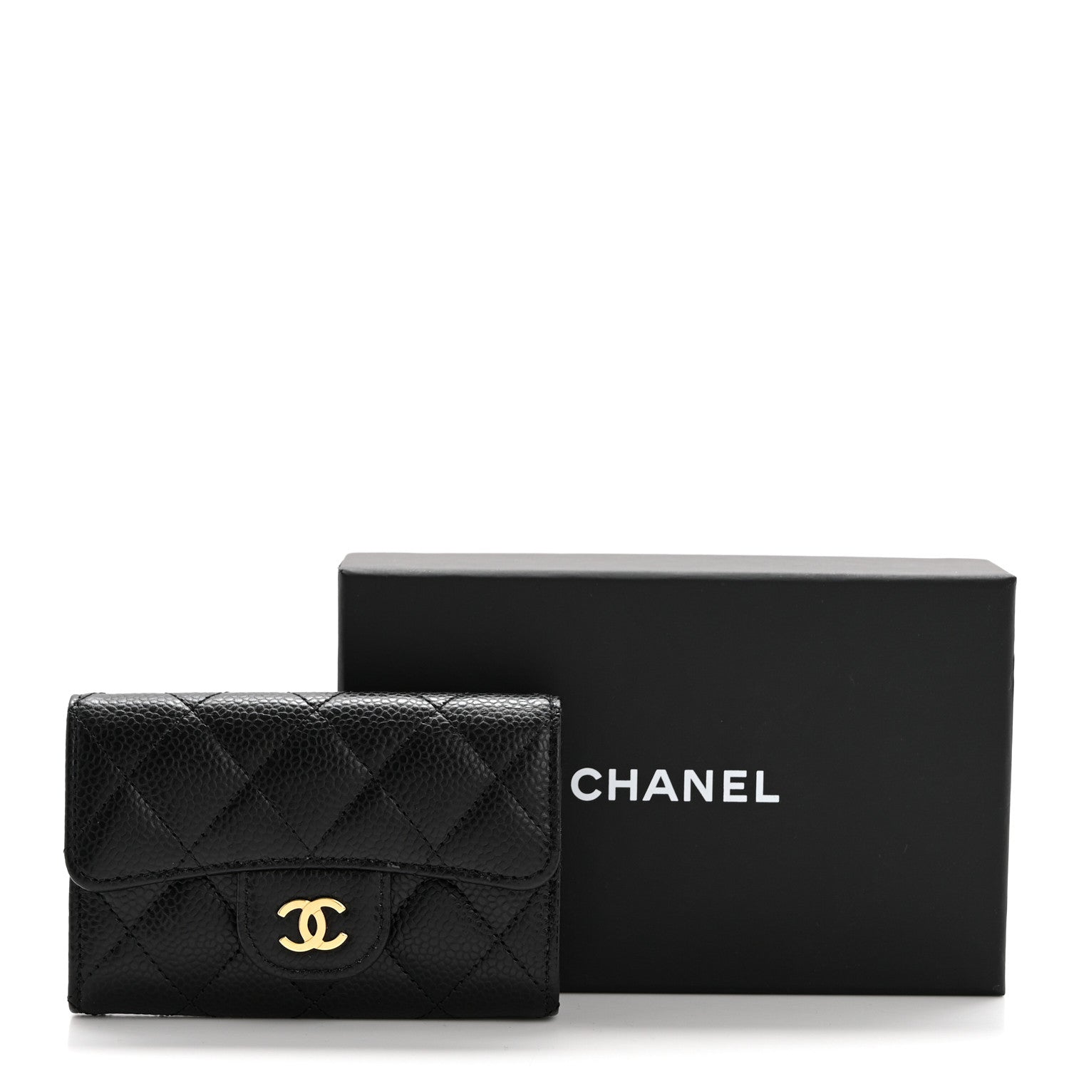 Chanel Caviar Quilted Flap Card Holder Wallet Black 9 of 9