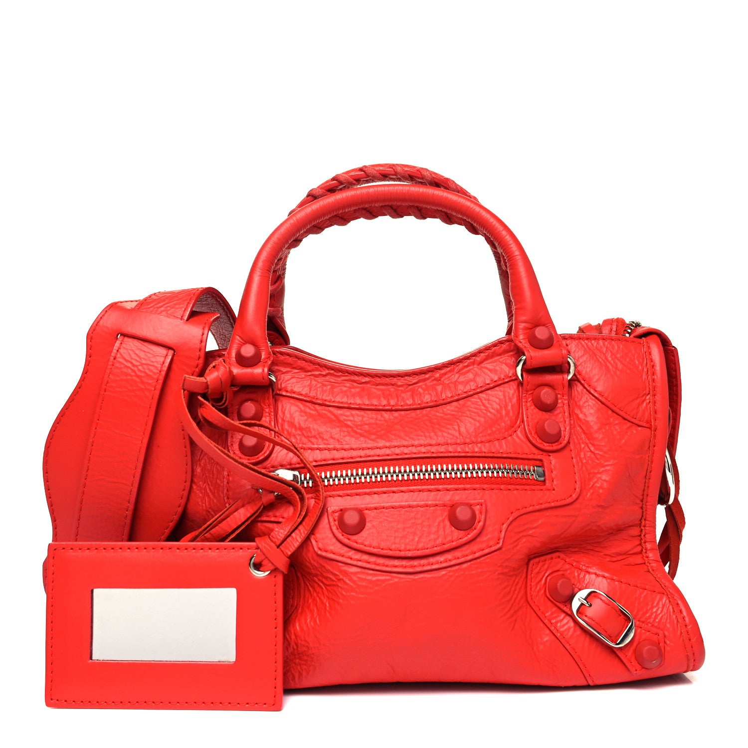 Balenciaga Matte Goatskin Rubber Covered Classic Hardware Mini City Rouge Coquelicot Rouge Braise 1 of 9