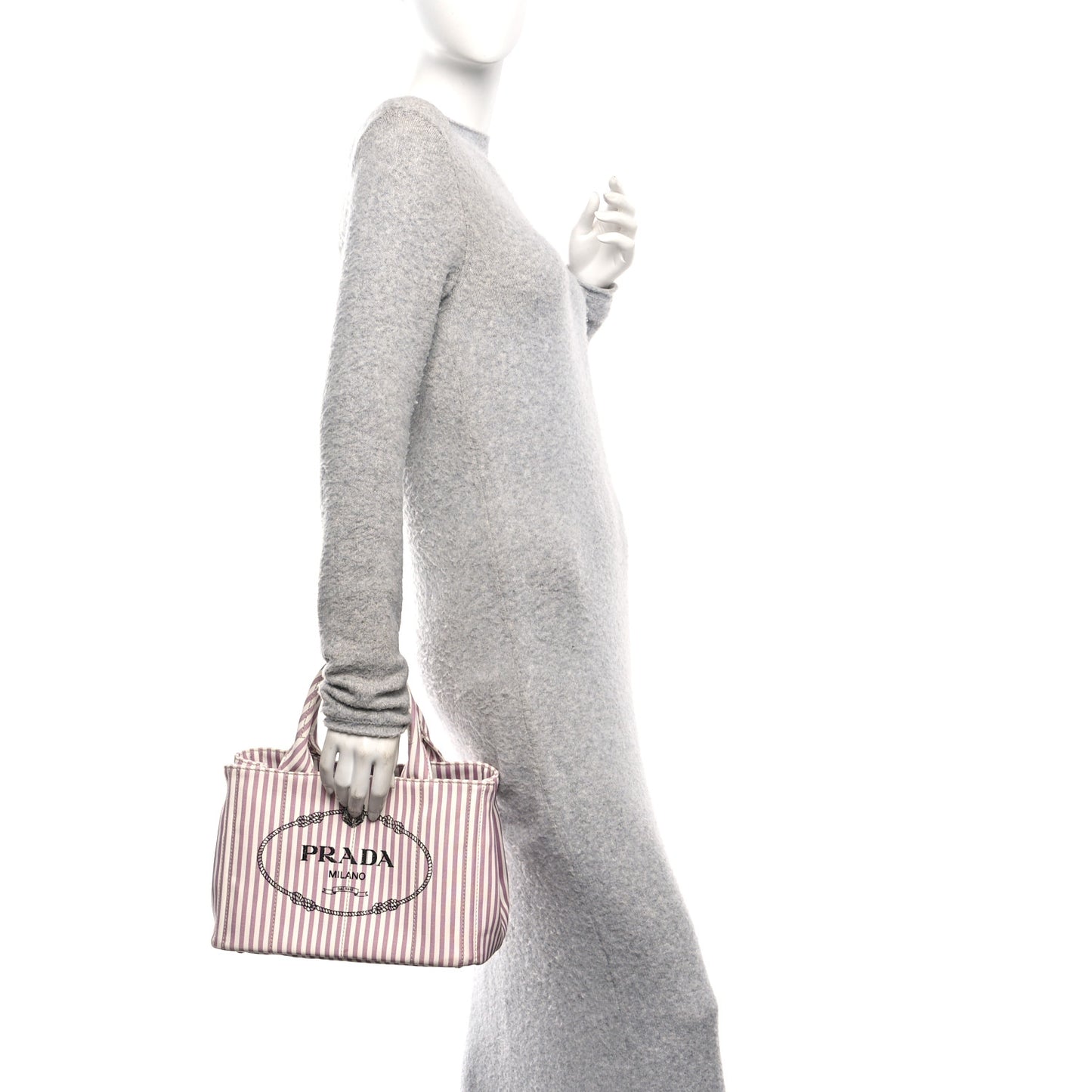 Canapa Striped Small Logo Tote Alabastro