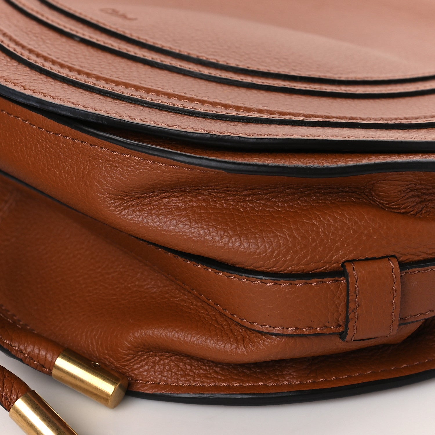 Chloe Calfskin Medium Marcie Round Crossbody Bag Tan 9 of 9