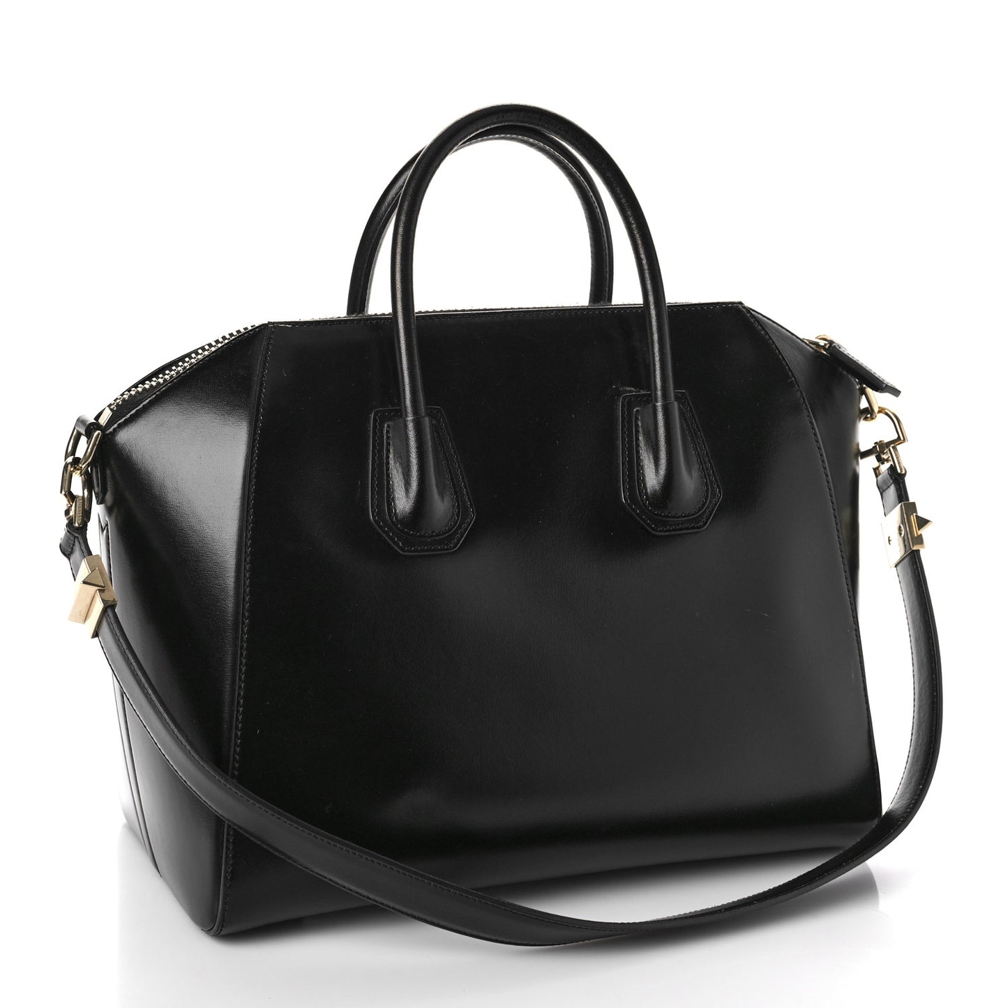 Shiny Lord Calfskin Medium Antigona Black