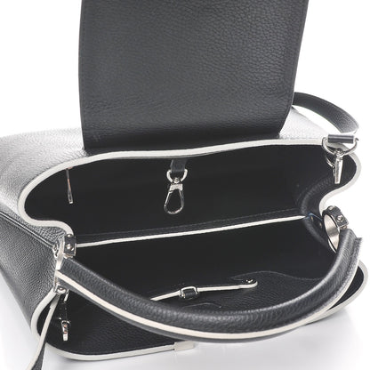 Louis Vuitton Taurillon Capucines PM Black White 6 of 8