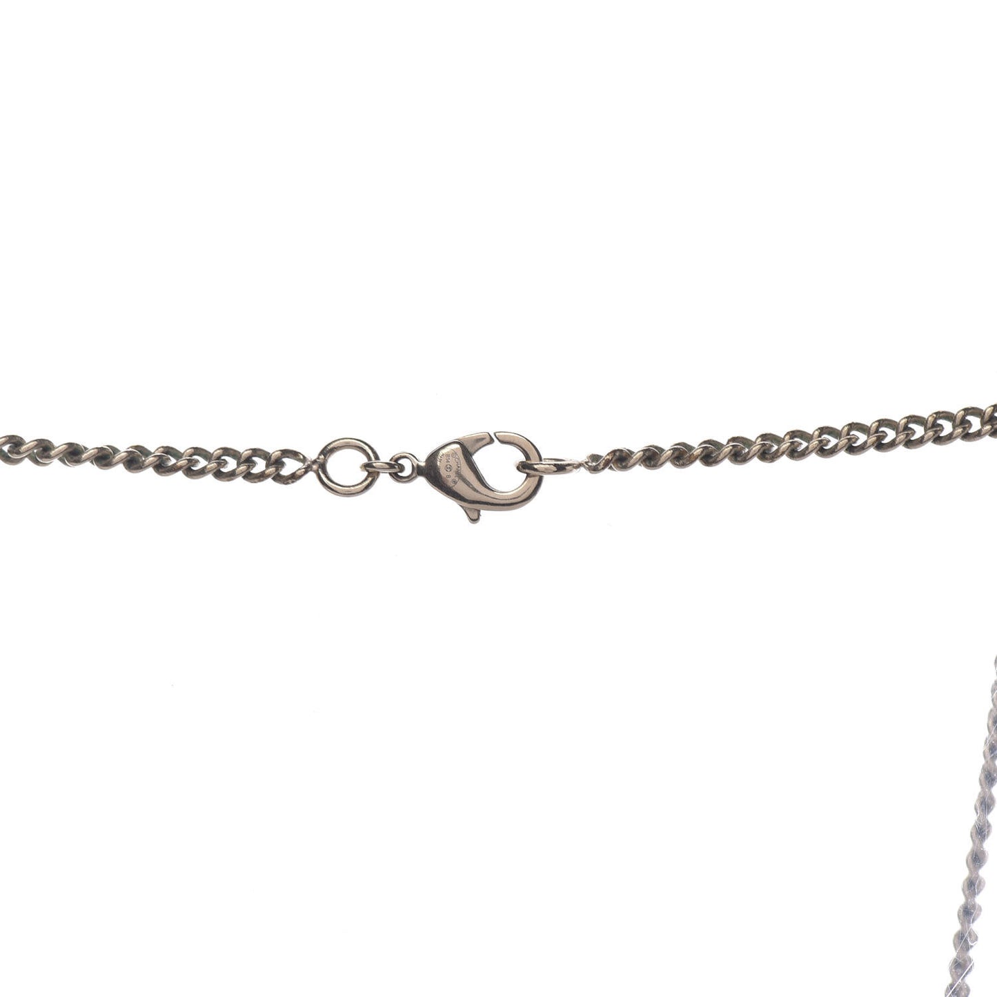 Crystal Pearl CC Pendant Necklace Gold
