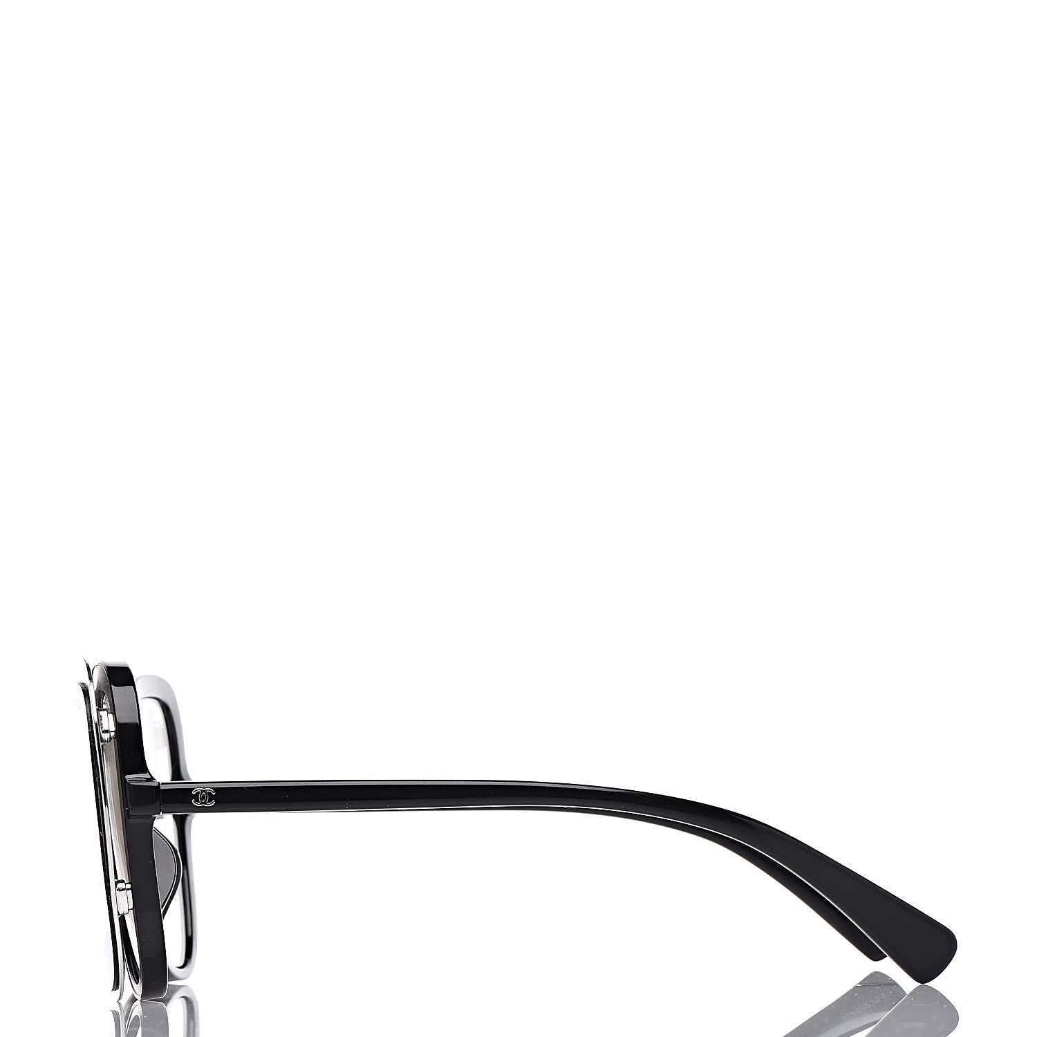 Chanel Clip On Sunglasses 71231A Black Mirror Grey 5 of 11