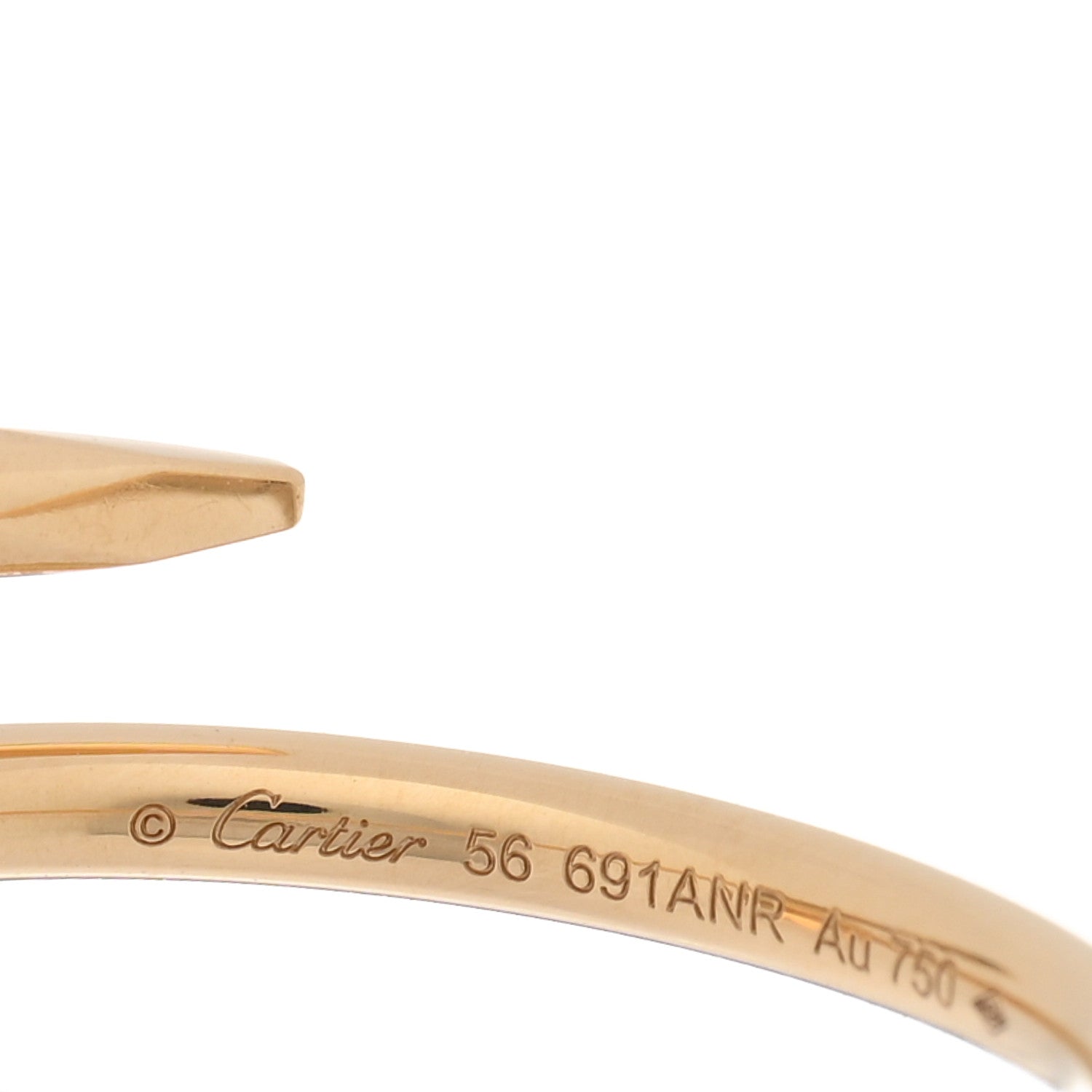 Cartier 18K Yellow Gold Small Juste Un Clou Ring 56 7.5 4 of 5