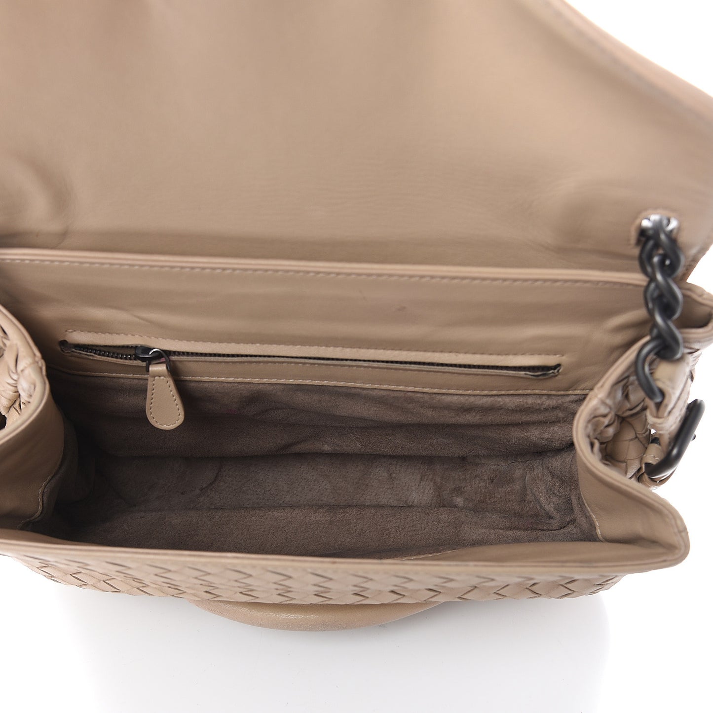 Nappa Intrecciato Rialto Shoulder Bag Mink