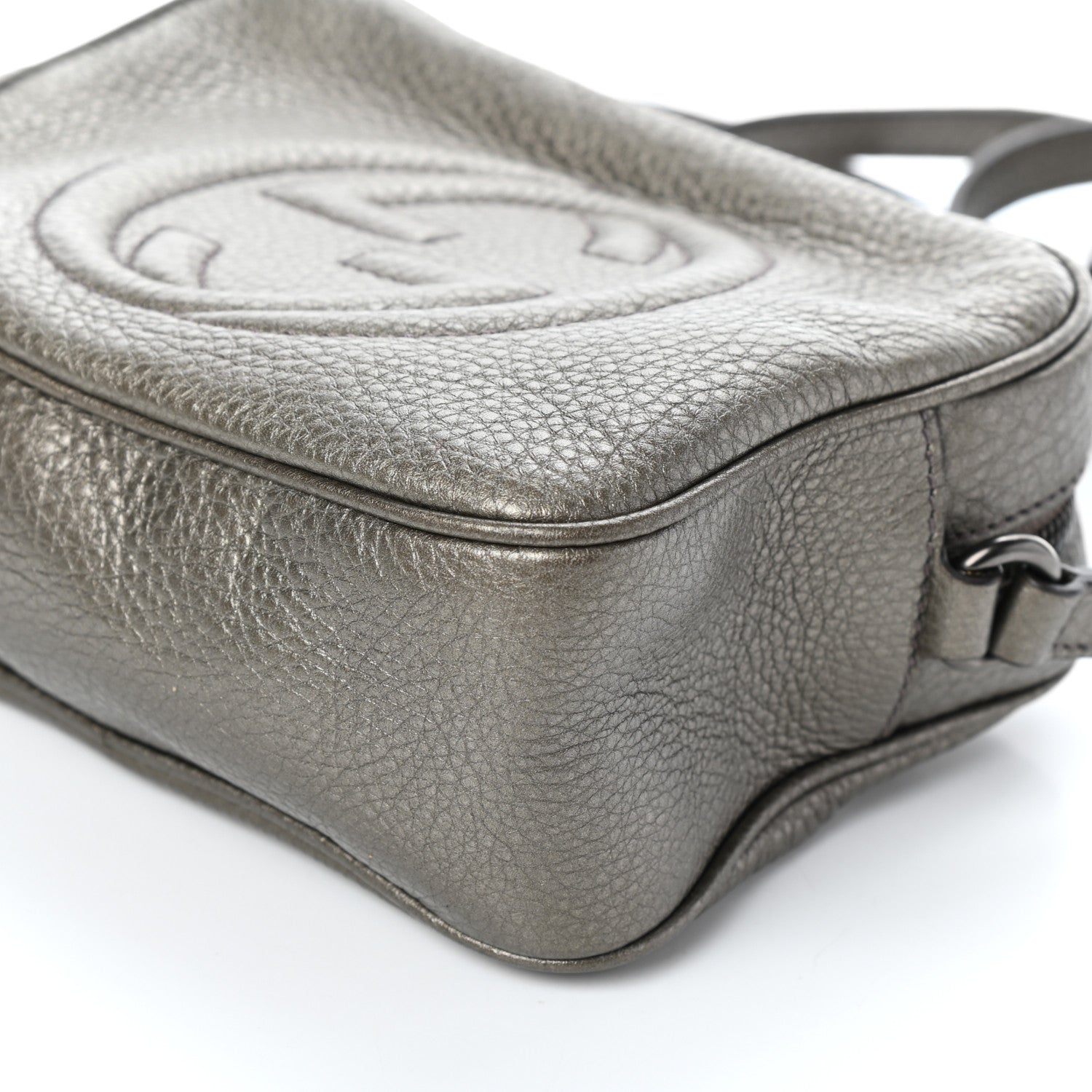 Gucci Metallic Pebbled Calfskin Small Soho Disco Bag Sasso 10 of 10