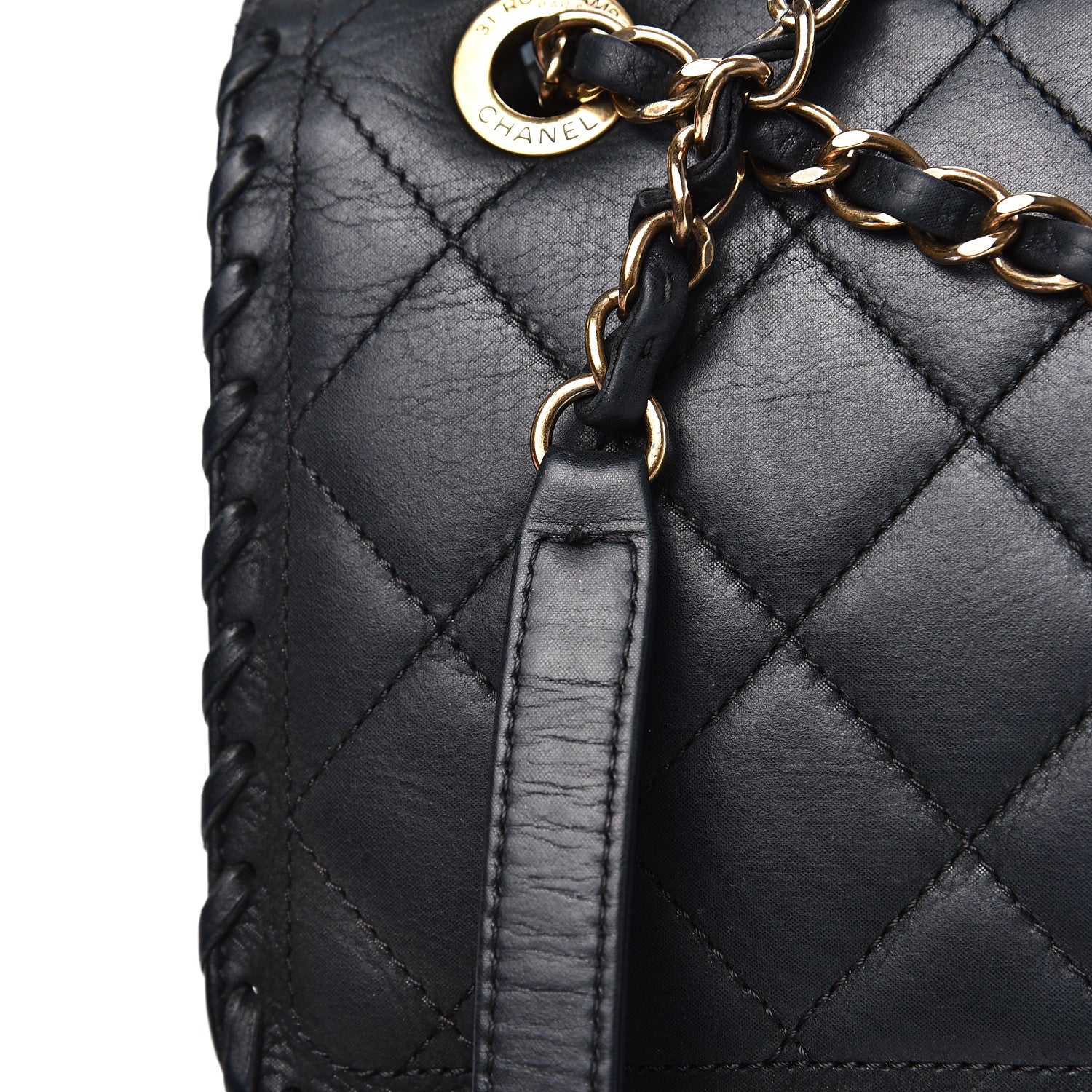 Chanel Suede Calfskin Jumbo Happy Stitch Flap Black 5 of 19