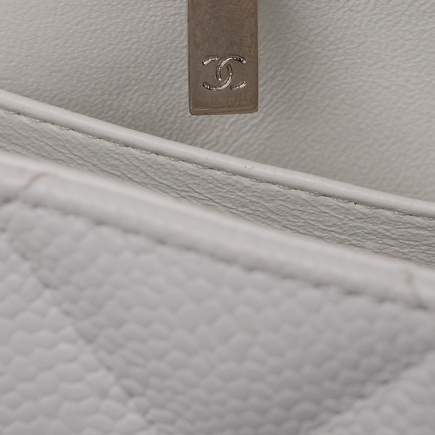 Chanel Caviar Quilted Jumbo Single Flap White 7 of 9