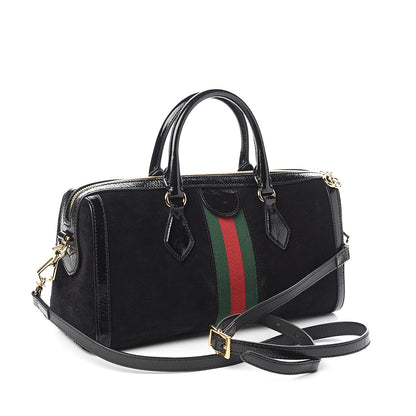 Gucci Suede Patent GG Web Medium Ophidia Boston Black 2 of 9