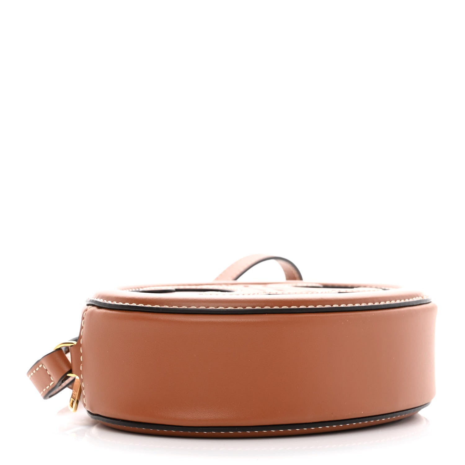 Celine Smooth Calfskin Cuir Small Triomphe Oval Crossbody Purse Tan 4 of 8