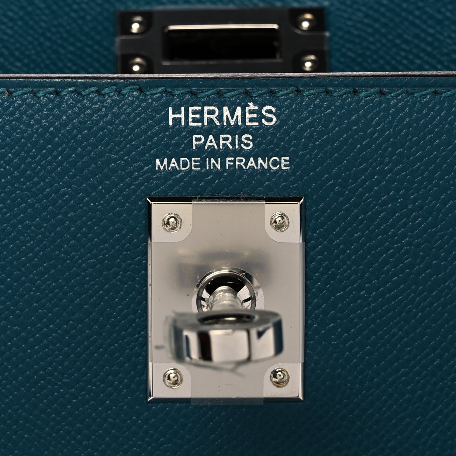 Hermes Madame Calfskin Verso Kelly Sellier 25 Vert Bosphore Sienne 6 of 10