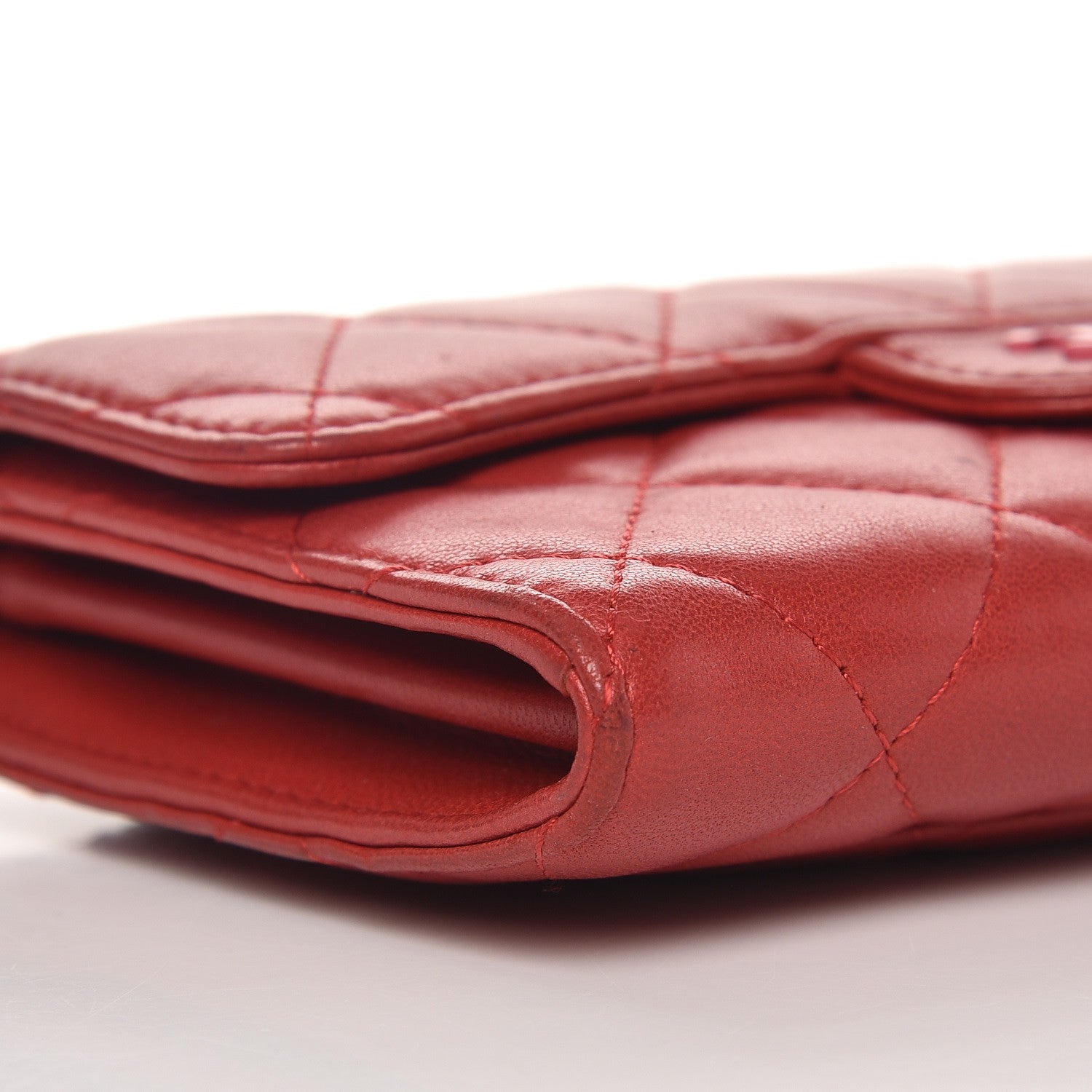 Chanel Lambskin Quilted Small Flap Wallet Red 11 of 15