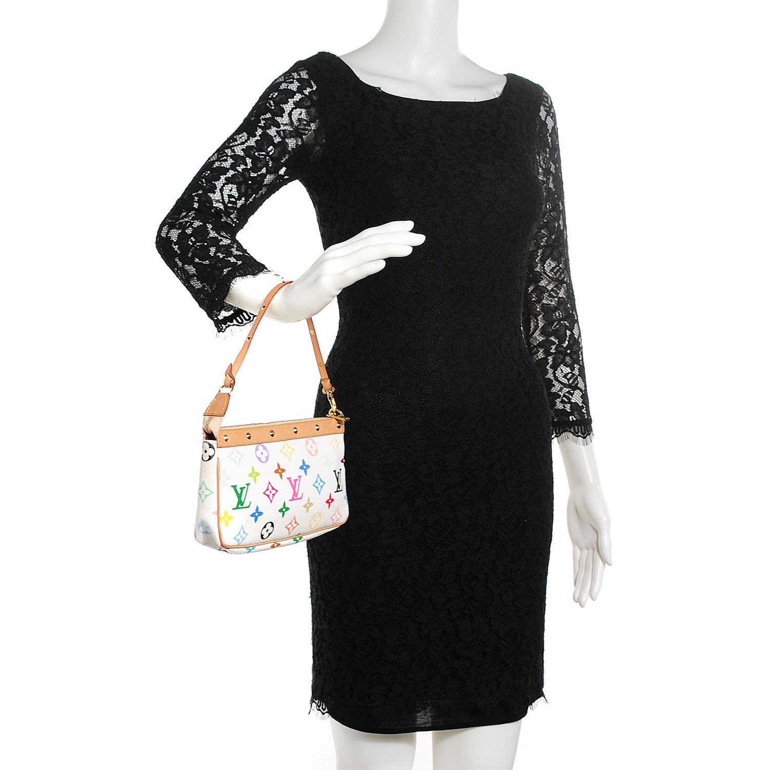 Louis Vuitton Monogram Multicolor Pochette Accessories White 2 of 7