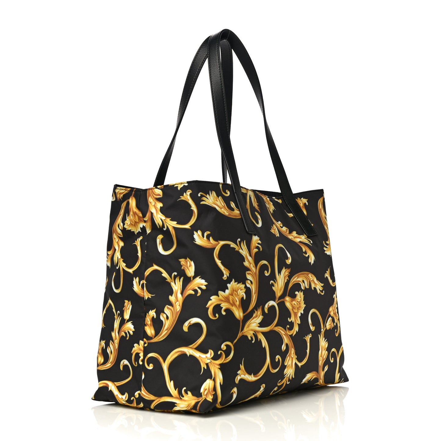Nylon Baroque Print Tote Black